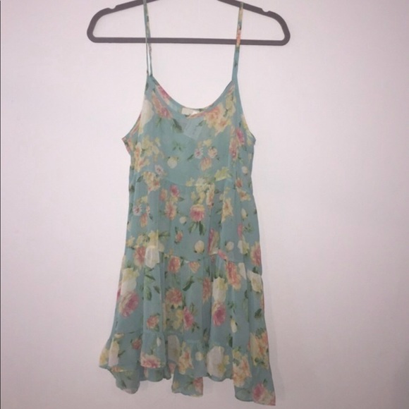 Sheer Floral Ruffle Bottom Dress - Picture 2 of 3